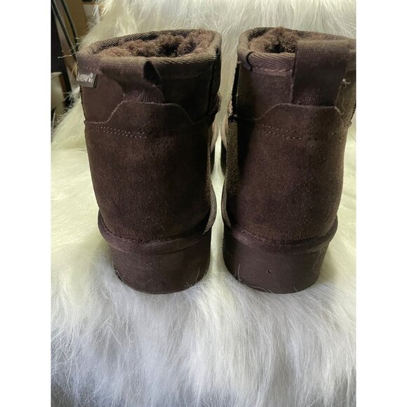 Bearpaw Womens Short Brown Suede Winter Boots With Plush Fleece Lining Size 10 - Picture 5 of 7